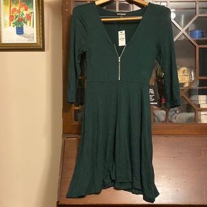 3/4 sleeve mini skater dress from Express